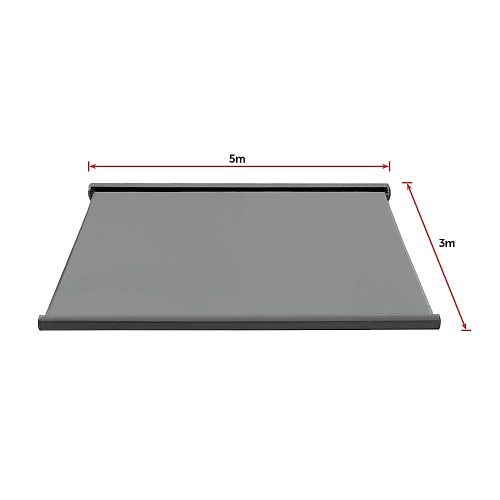 Retractable Folding Arm Awning Heavy Duty Full Cassette Motorised – 5 x 3 M, Grey