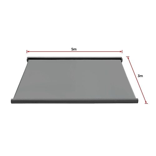 Retractable Folding Arm Awning Heavy Duty Full Cassette Motorised – 5 x 3 M, Grey