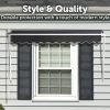 Retractable Fixed Pivot Arm Window Awning Patio Garden Blinds 2.4m x 2.1m Grey