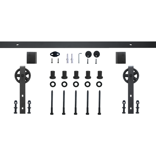 2M Big Spoke Wheel Sliding Barn Door Hardware