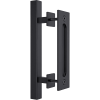 12″ Square Pull and Flush Door Handle Set Barn Door Hardware – Black