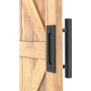 12″ Square Pull and Flush Door Handle Set Barn Door Hardware – Black