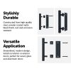 12″ Square Pull and Flush Door Handle Set Barn Door Hardware – Black
