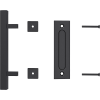 12″ Square Pull and Flush Door Handle Set Barn Door Hardware – Black