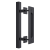 12″ Square Pull and Flush Door Handle Set Barn Door Hardware – Black