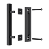 12″ Square Pull and Flush Door Handle Set Barn Door Hardware – Black