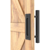 12″ Square Pull and Flush Door Handle Set Barn Door Hardware – Black