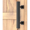 12″ Square Pull and Flush Door Handle Set Barn Door Hardware – Black