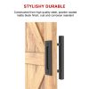 12″ Square Pull and Flush Door Handle Set Barn Door Hardware – Black