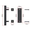 12″ Square Pull and Flush Door Handle Set Barn Door Hardware – Black