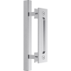 12″ Square Pull and Flush Door Handle Set Barn Door Hardware – Chrome