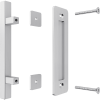 12″ Square Pull and Flush Door Handle Set Barn Door Hardware – Chrome