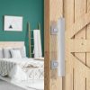 12″ Square Pull and Flush Door Handle Set Barn Door Hardware – Chrome