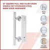 12″ Square Pull and Flush Door Handle Set Barn Door Hardware – Chrome