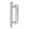 12″ Square Pull and Flush Door Handle Set Barn Door Hardware – Chrome