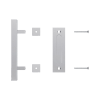 12″ Square Pull and Flush Door Handle Set Barn Door Hardware – Chrome