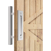 12″ Square Pull and Flush Door Handle Set Barn Door Hardware – Chrome