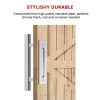 12″ Square Pull and Flush Door Handle Set Barn Door Hardware – Chrome