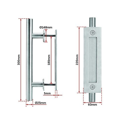 12″ Barn Door Handle Sliding Flush Pull Wood Door Gate Hardware Stainless Steel