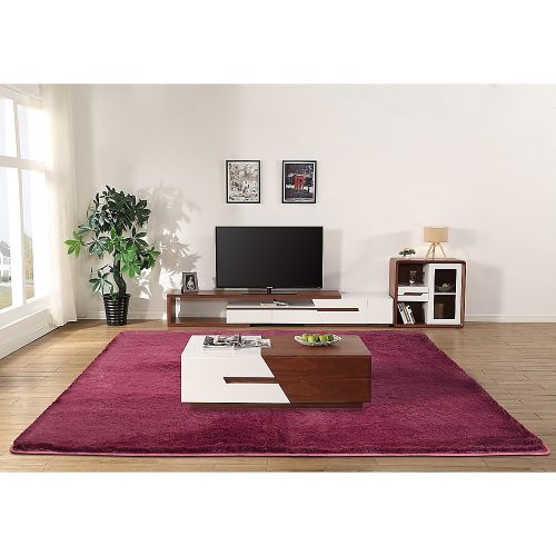 Floor Rugs Large Shaggy Rug Area Carpet Bedroom Living Room Mat – 230 x 200 cm, Burgundy