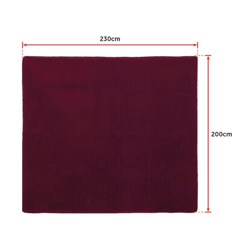 Floor Rugs Large Shaggy Rug Area Carpet Bedroom Living Room Mat – 230 x 200 cm, Burgundy