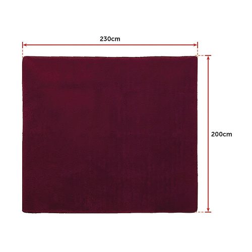 Floor Rugs Large Shaggy Rug Area Carpet Bedroom Living Room Mat – 230 x 200 cm, Burgundy