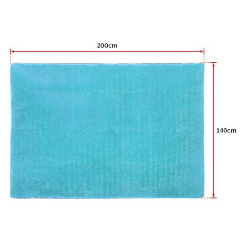 Floor Rugs Large Shaggy Rug Area Carpet Bedroom Living Room Mat – 200 x 140 cm, Turquoise
