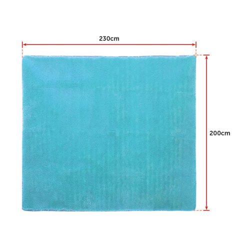 Floor Rugs Large Shaggy Rug Area Carpet Bedroom Living Room Mat – 230 x 200 cm, Turquoise
