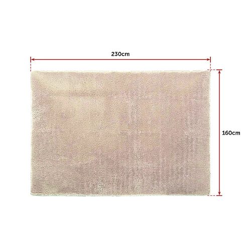 Floor Rugs Large Shaggy Rug Area Carpet Bedroom Living Room Mat – 230 x 160 cm, Beige