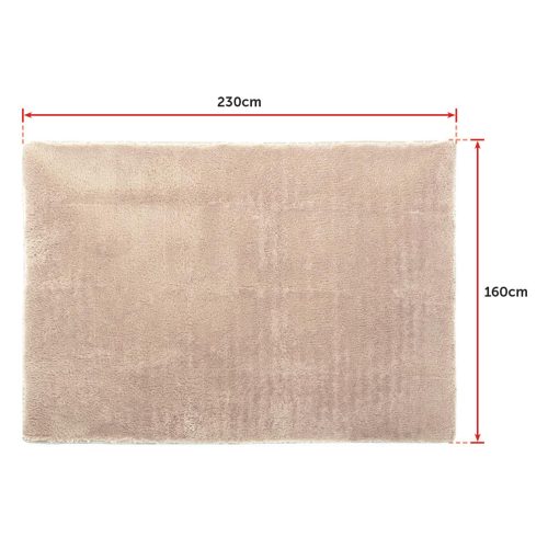 Floor Rugs Large Shaggy Rug Area Carpet Bedroom Living Room Mat – 230 x 160 cm, Beige