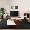 Floor Rugs Large Shaggy Rug Area Carpet Bedroom Living Room Mat – 230 x 200 cm, Black