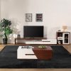 Floor Rugs Large Shaggy Rug Area Carpet Bedroom Living Room Mat – 230 x 200 cm, Black