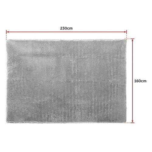 Floor Rugs Large Shaggy Rug Area Carpet Bedroom Living Room Mat – 230 x 160 cm, Grey