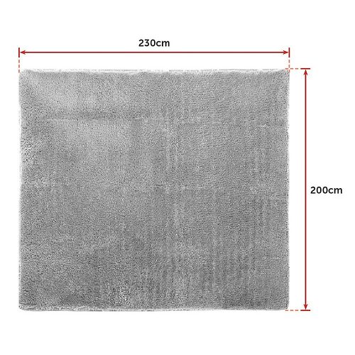Floor Rugs Large Shaggy Rug Area Carpet Bedroom Living Room Mat – 230 x 200 cm, Grey