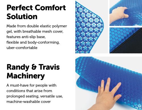 Gel Chair Seat Cushion For Lower Back Pain Pressure Relief Wheelchair Car Office