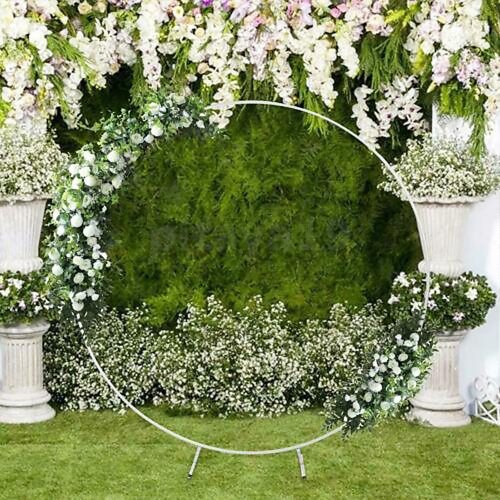 2M Wedding Hoop Round Circle Arch Backdrop Flower Display Stand Frame Background. – White