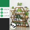 Bamboo Multilayer Flower Plant Bonsai Rack Shelf Stand Porch Lawn Patio. – Dark Wood