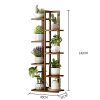 6 Tiers Vertical Bamboo Plant Stand Staged Flower Shelf Rack Outdoor Garden, – Dark Wood