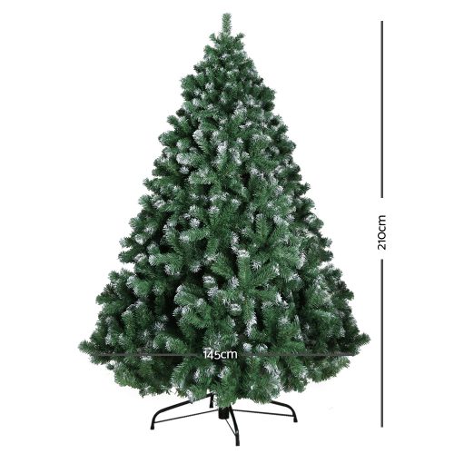 Jingle Jollys Christmas Tree Xmas Trees Decorations Snowy Tips – 7ft – 1250 Tips