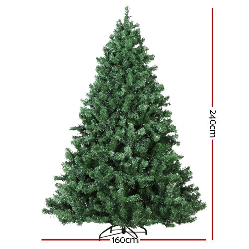 Jingle Jollys Christmas Tree Xmas Tree with LED Lights Warm White – 8ft – 3190 LED