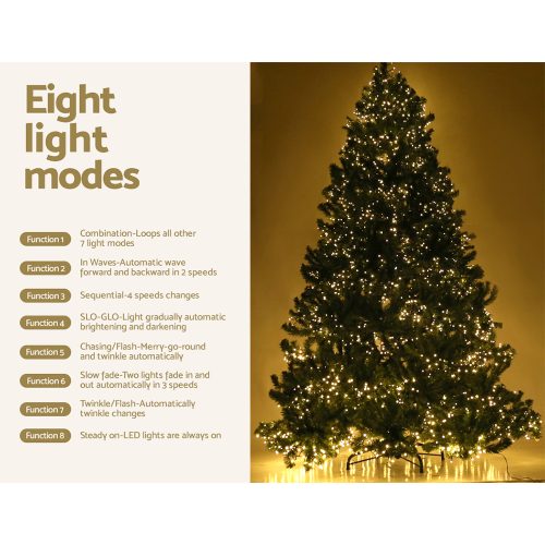 Jingle Jollys Christmas Tree Xmas Tree with LED Lights Warm White – 8ft – 3190 LED