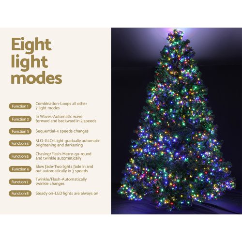 Jingle Jollys Christmas Tree Xmas Tree with LED Lights Multi Colour – 8ft – 3190 LED