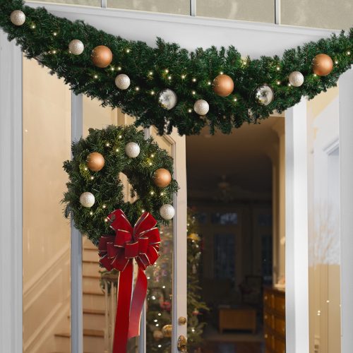 Jingle Jollys Christmas Garland Xmas Tree Decoration Green – 6ft