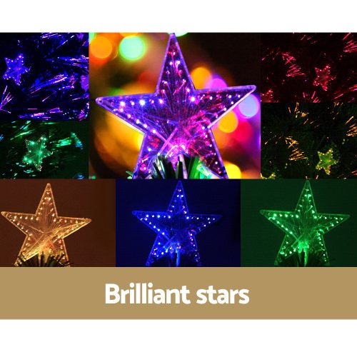 Jingle Jollys Christmas Tree LED Xmas trees with Lights Multi Colour – 6ft