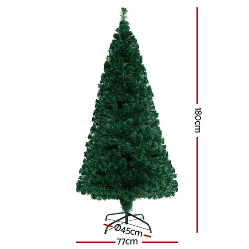 Jingle Jollys Christmas Tree LED Xmas trees Optic Fibre Warm White – 6ft