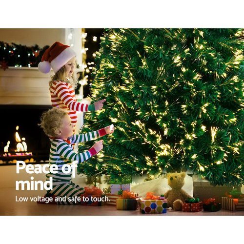 Jingle Jollys Christmas Tree LED Xmas trees Optic Fibre Warm White – 6ft