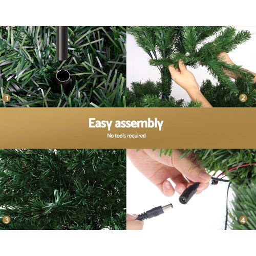 Jingle Jollys Christmas Tree LED Xmas trees Optic Fibre Warm White – 6ft