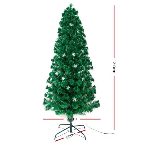 Jingle Jollys Christmas Tree LED Xmas trees with Lights Multi Colour – 7ft