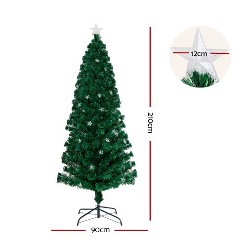 Jingle Jollys Christmas Tree LED Xmas trees with Lights Multi Colour – 7ft
