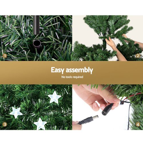 Jingle Jollys Christmas Tree LED Xmas trees with Lights Multi Colour – 7ft